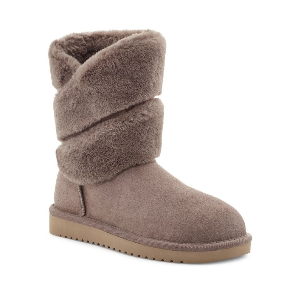 💎Koolaburra By UGG Dezi Short Mid-calf  Fur-Lined Winter Boots In Taupe Size 6